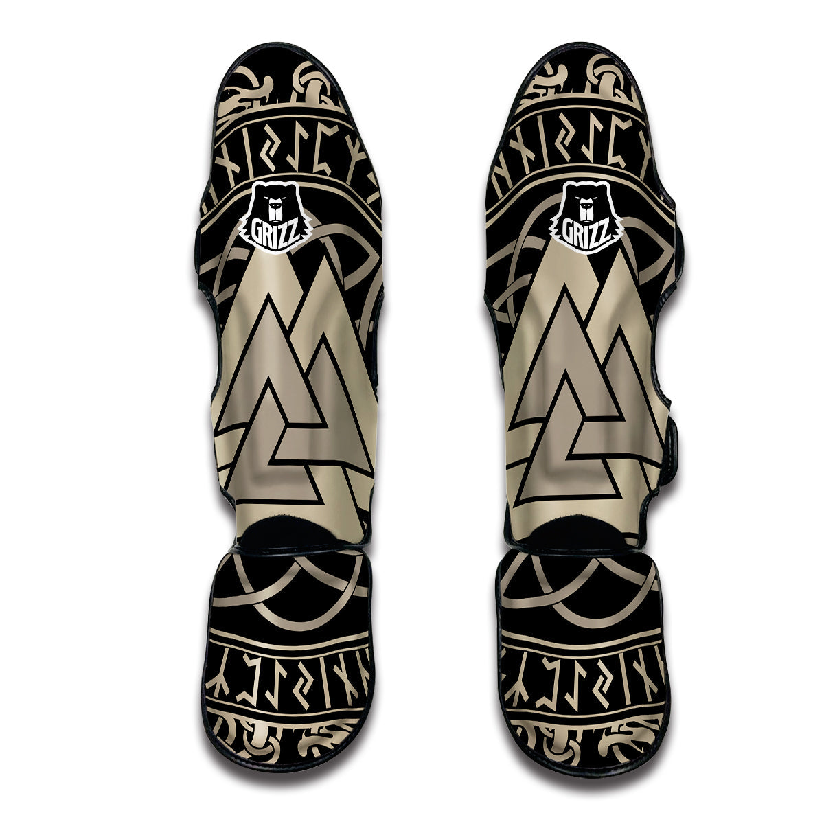 Viking Walknut Symbol Print Muay Thai Shin Guards-grizzshop