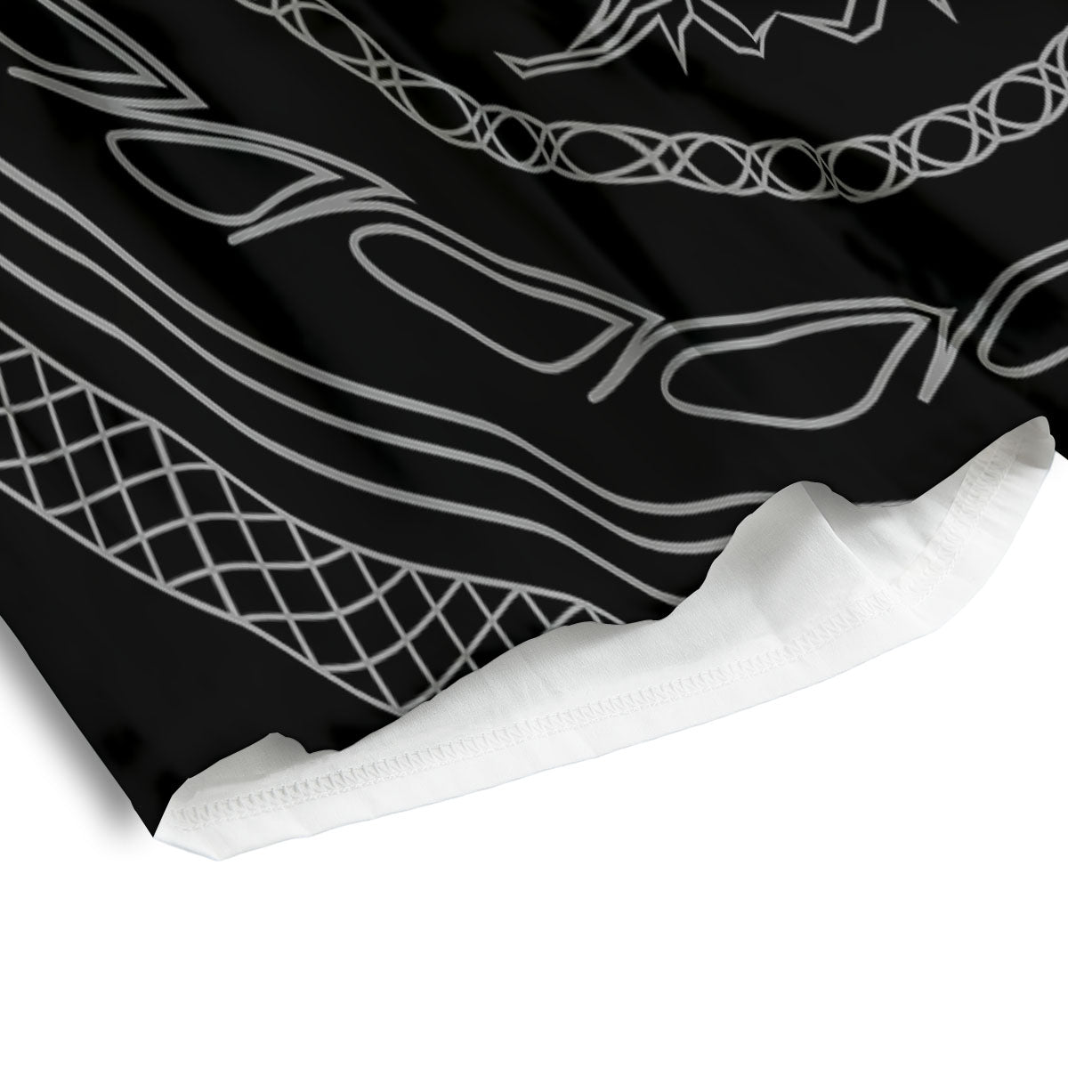 Viking Yggdrasil White And Black Print Men's Athletic Shorts