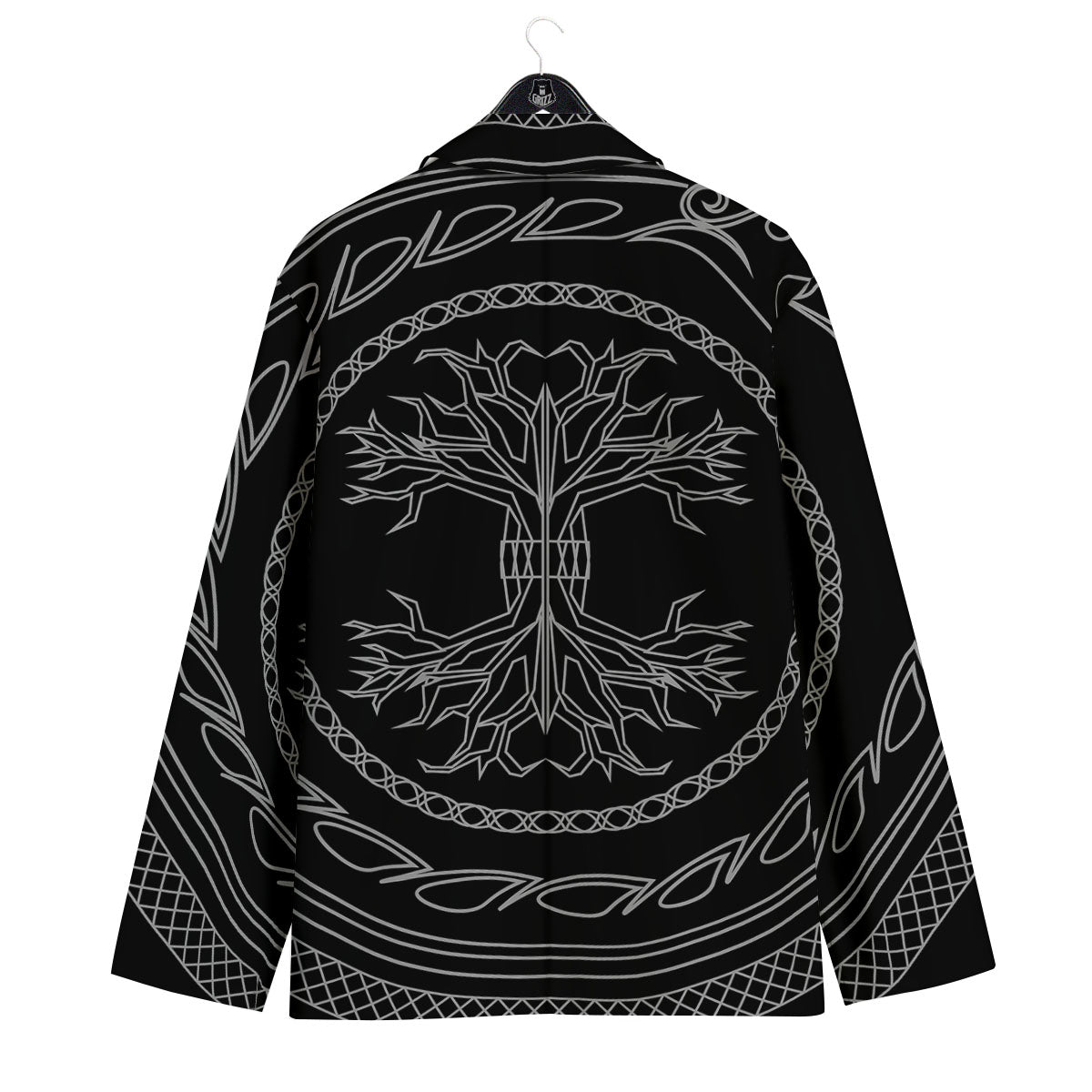 Viking Yggdrasil White And Black Print Men's Sport Coat-grizzshop