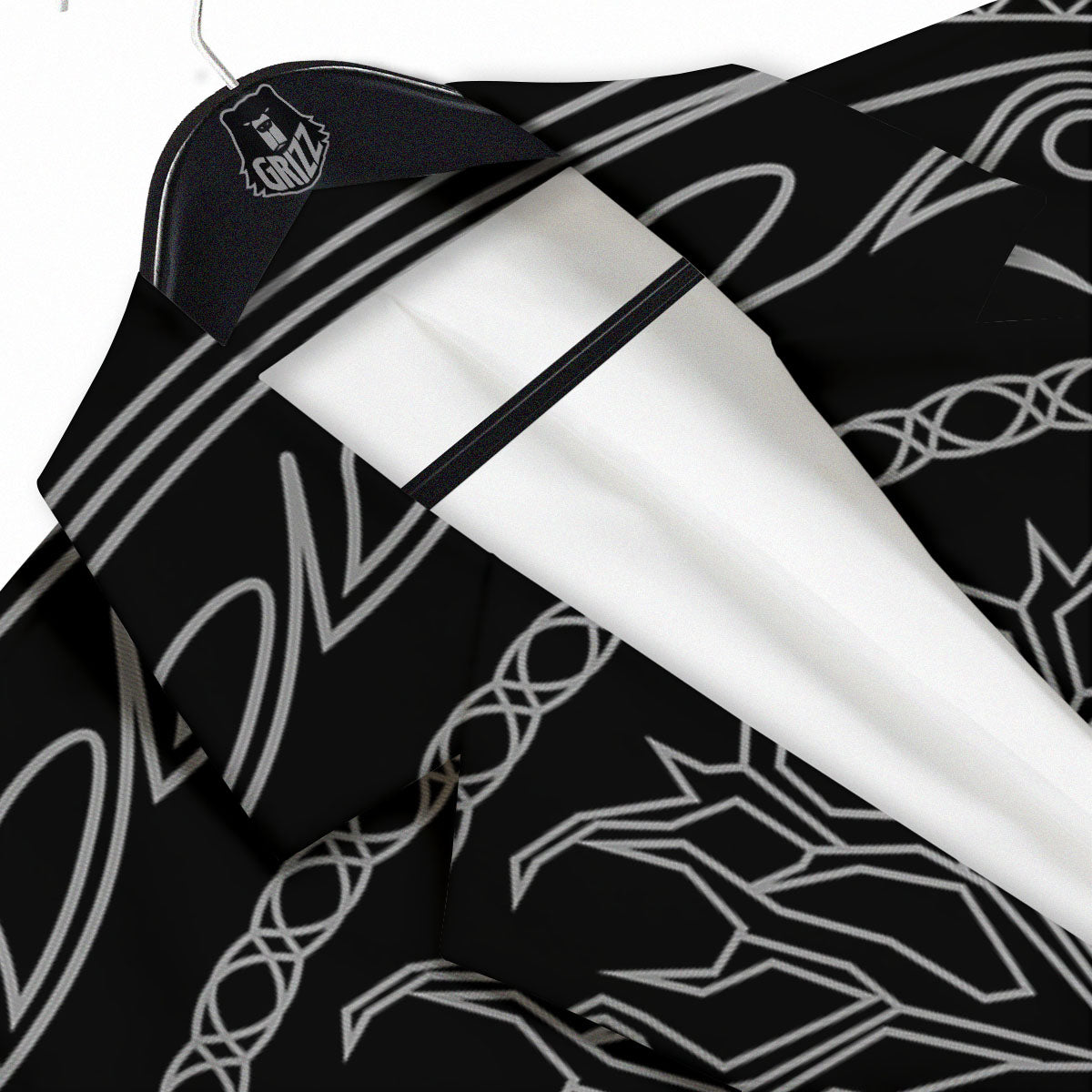 Viking Yggdrasil White And Black Print Men's Sport Coat-grizzshop
