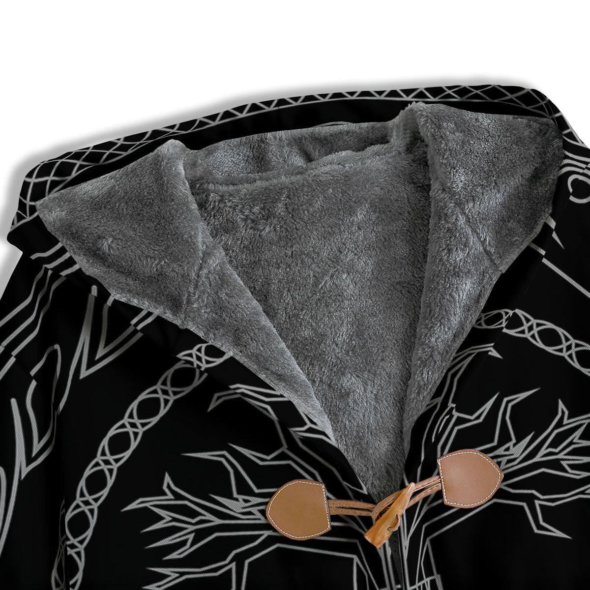 Viking Yggdrasil White And Black Print Men's Windbreaker Jacket-grizzshop