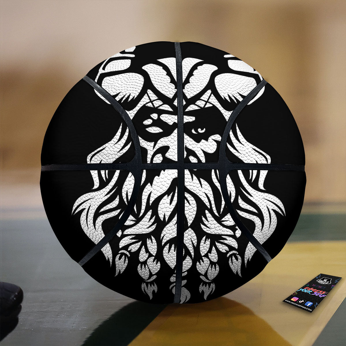 Viking God Odin White And Black Print Basketball
