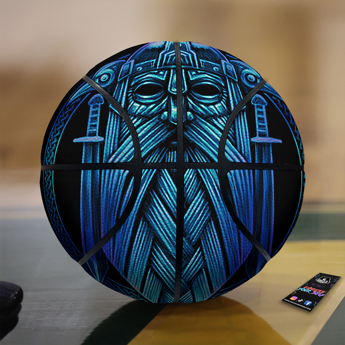 Viking Norse God Odin Blue Print Basketball