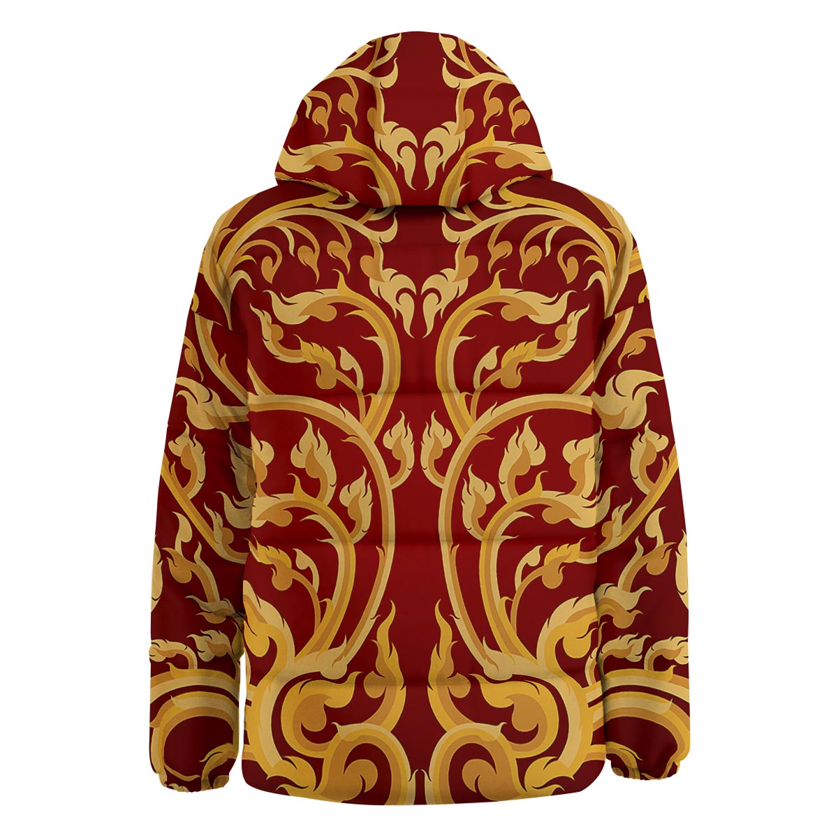 Vines Thai Winding Print Down Jacket-grizzshop
