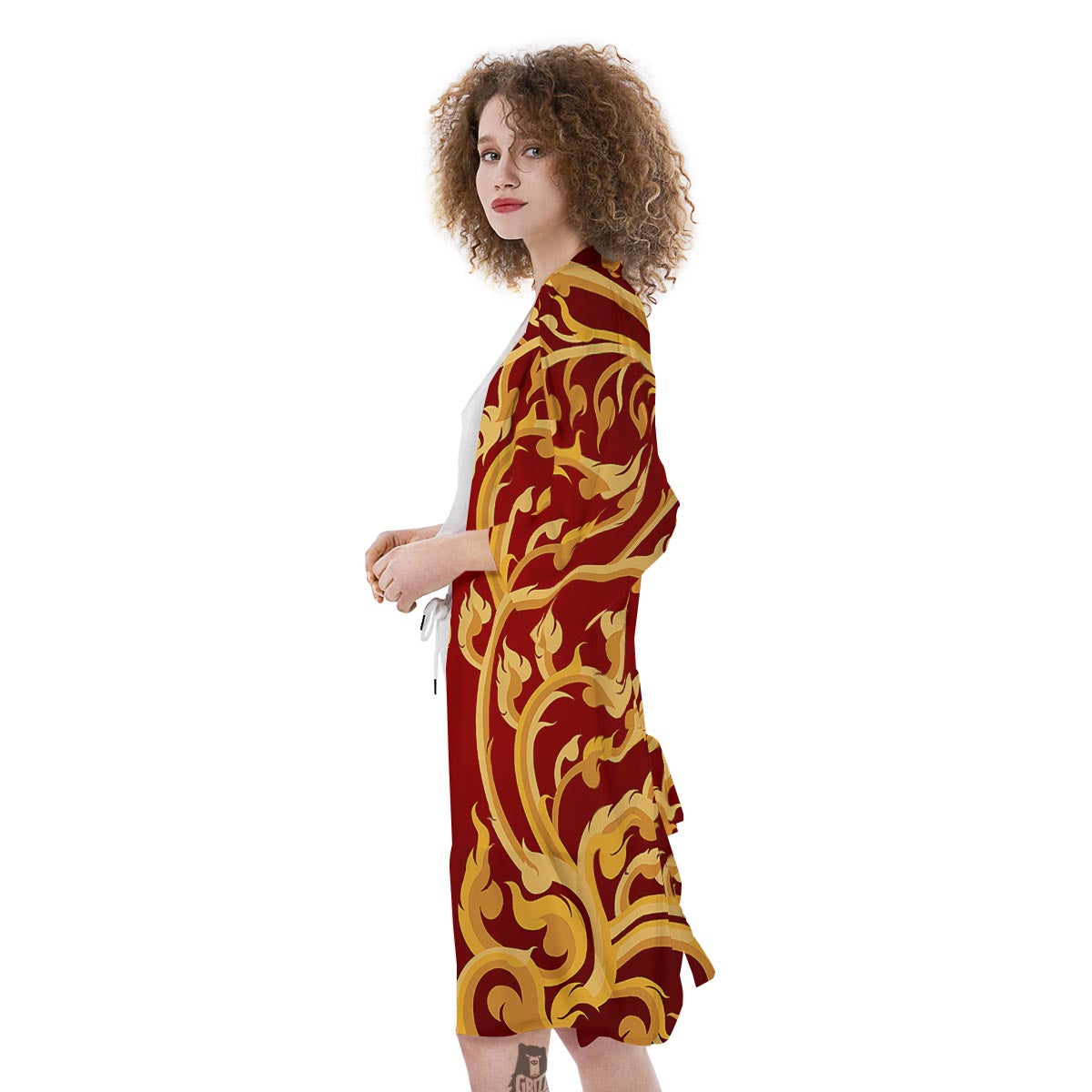 Vines Thai Winding Print Kimono-grizzshop