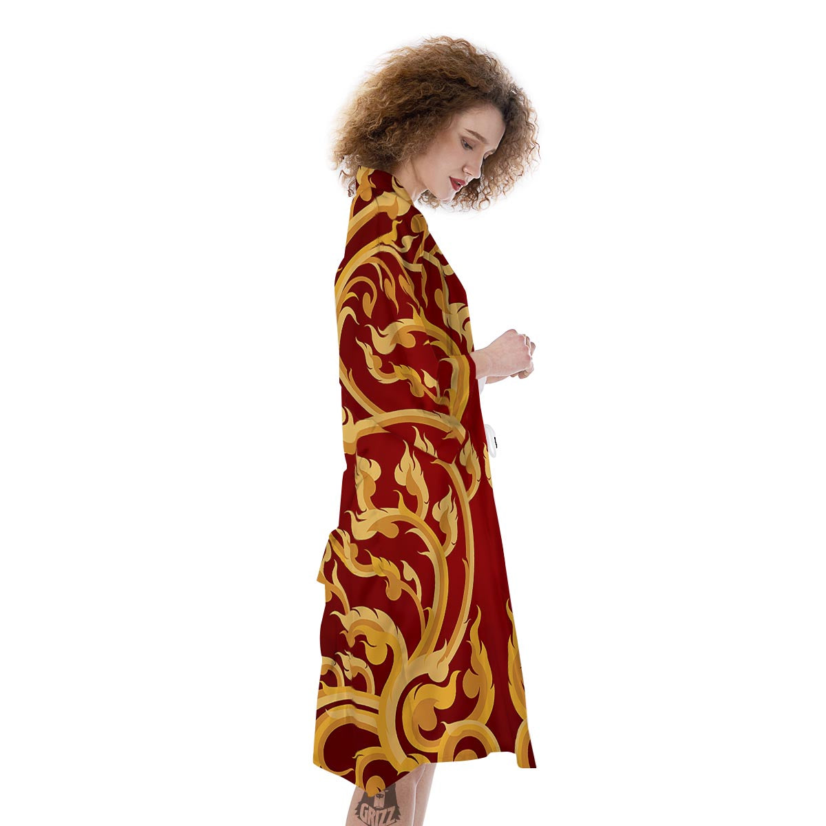Vines Thai Winding Print Kimono-grizzshop