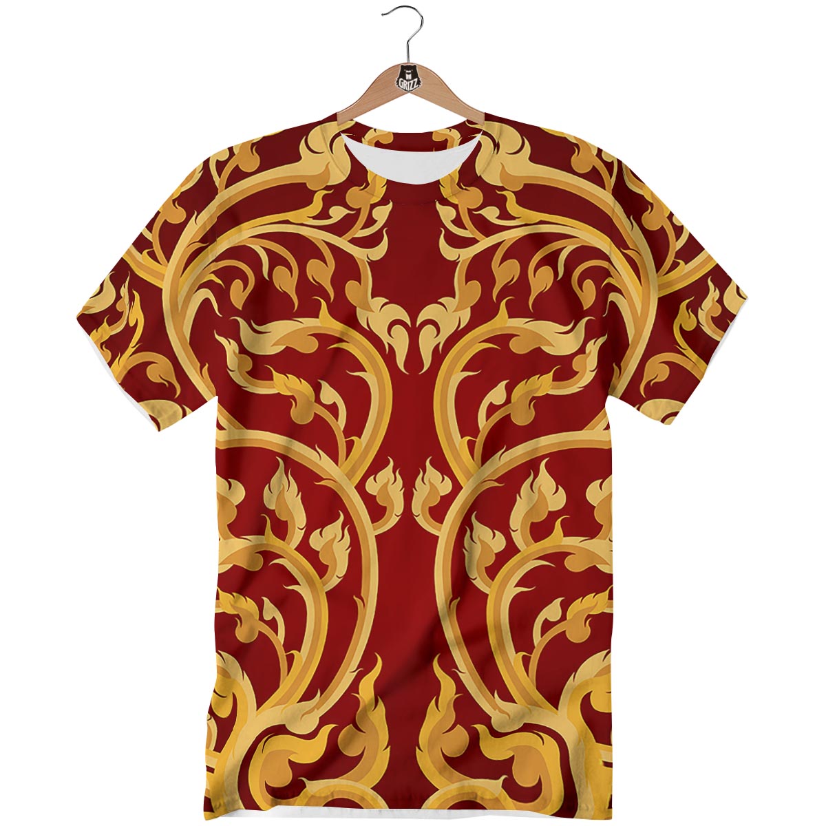 Vines Thai Winding Print T-Shirt-grizzshop
