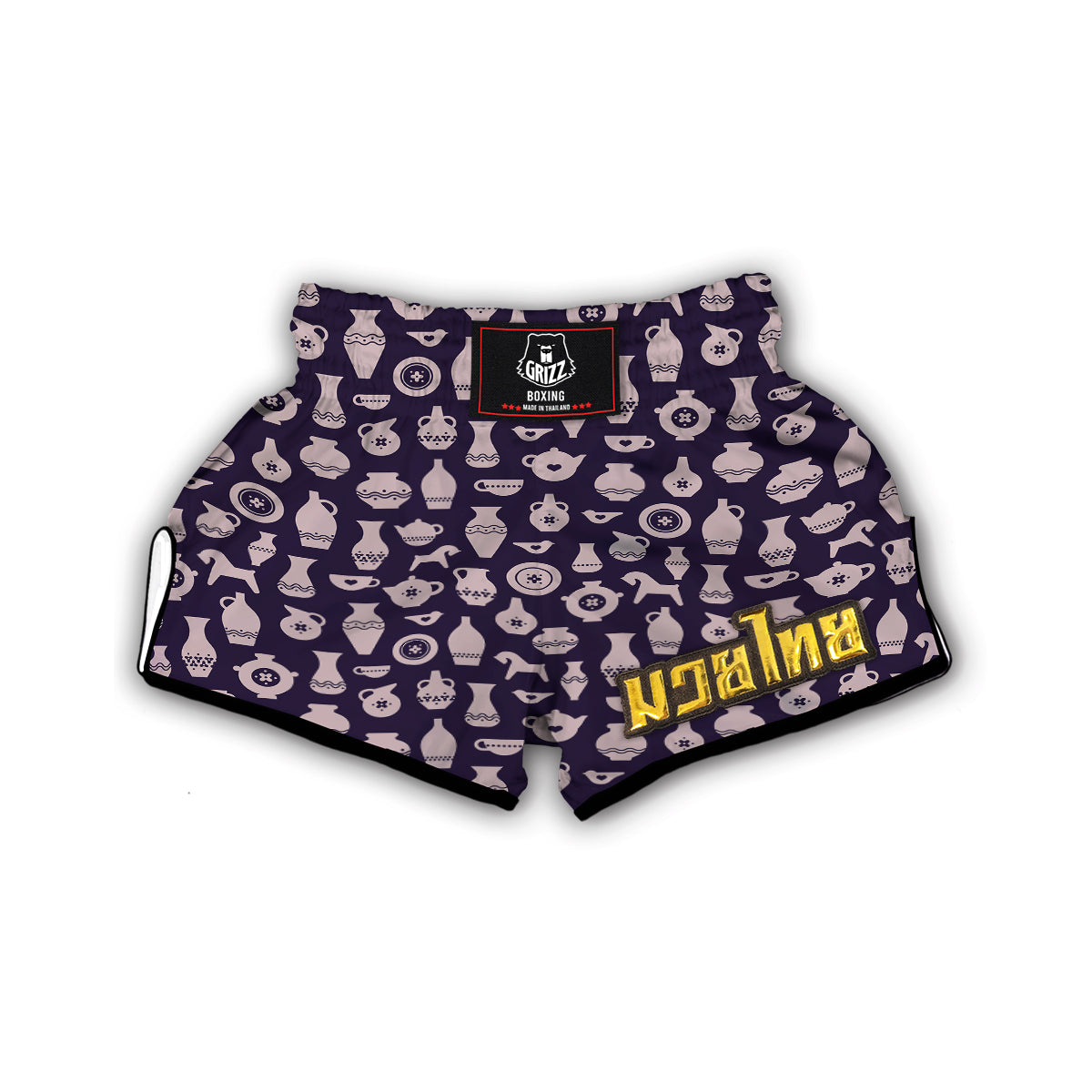 Vintage Amphora Greek Print Pattern Muay Thai Boxing Shorts-grizzshop