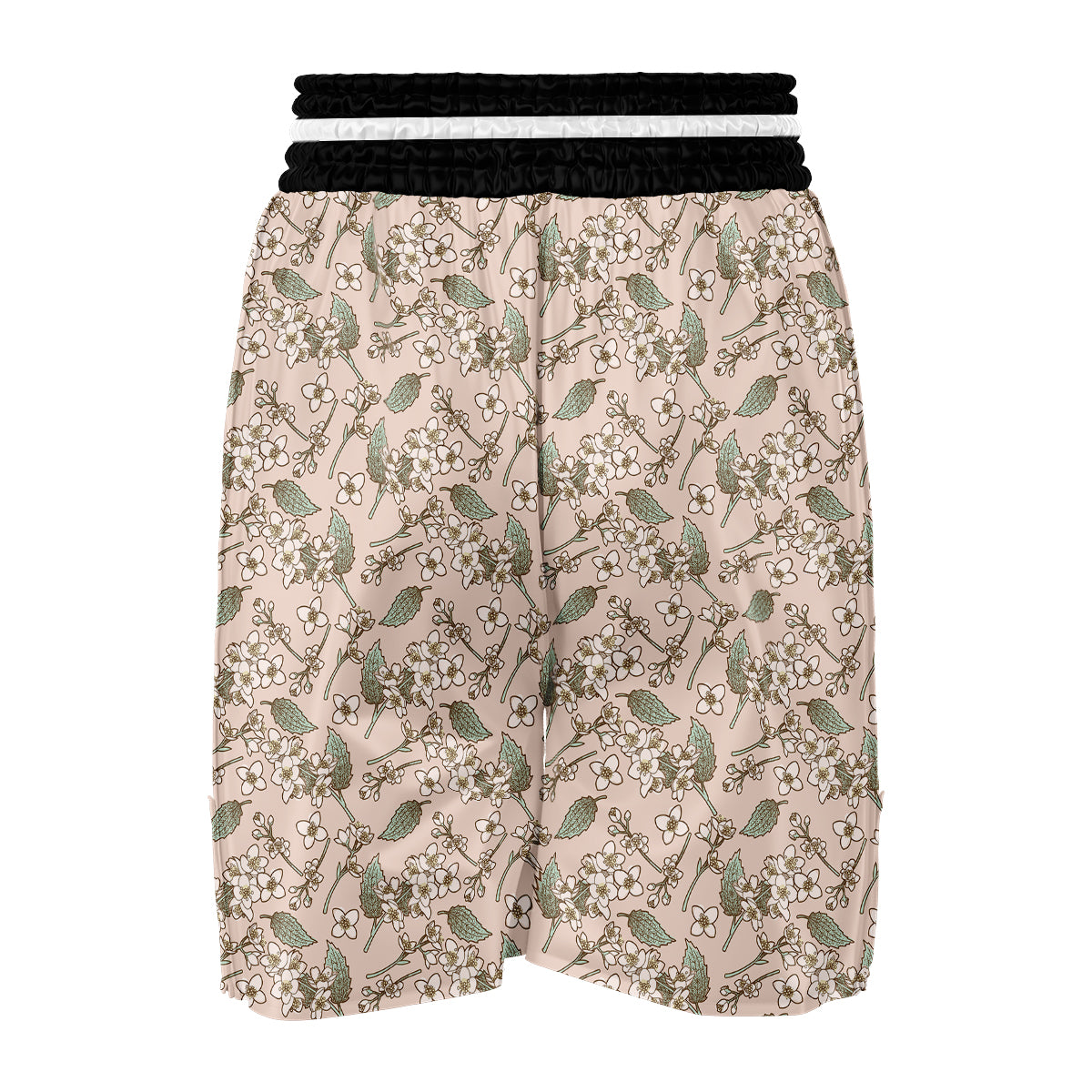 Vintage Asmine Floral Print Pattern Boxing Shorts-grizzshop