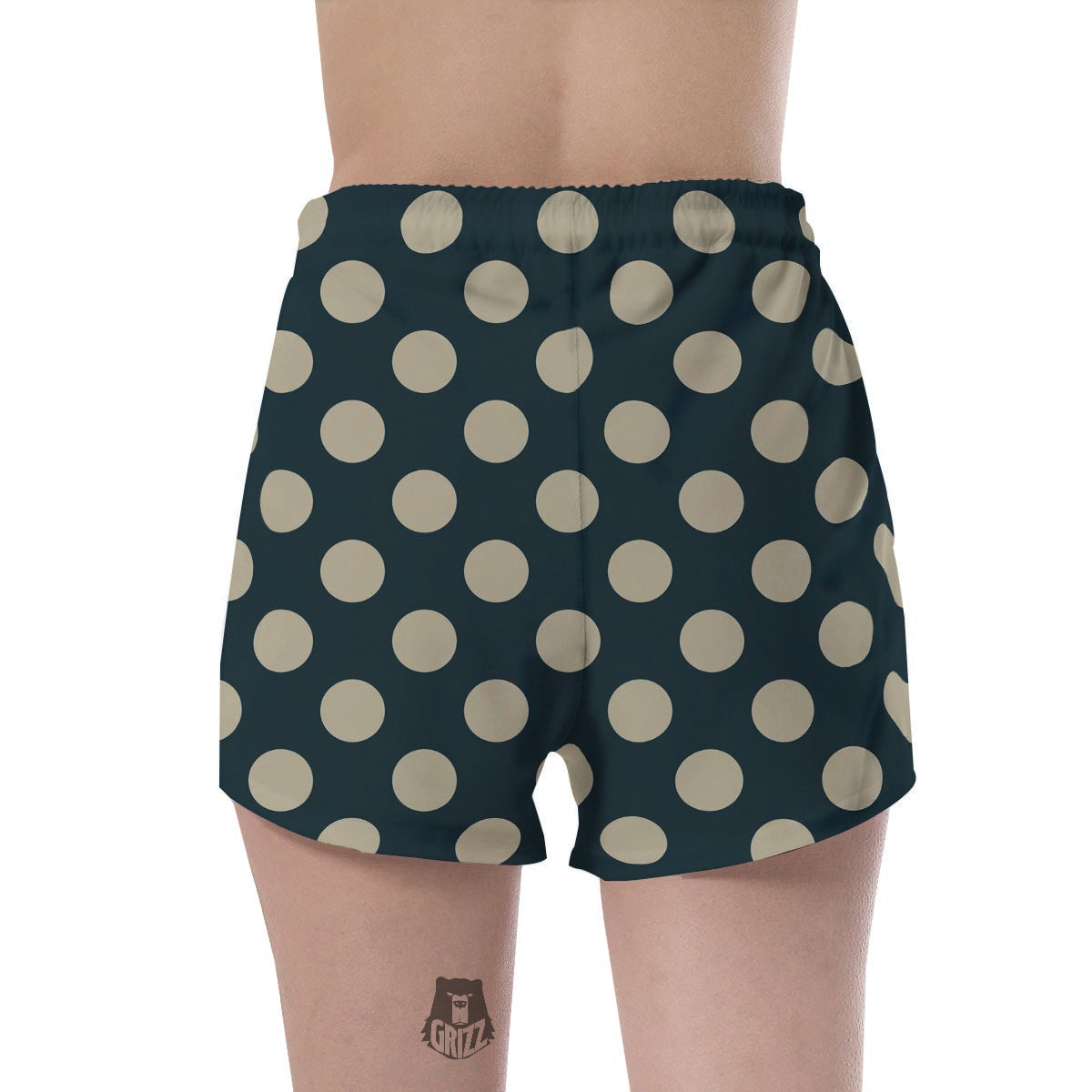 Vintage Black Polka Dot Women's Shorts-grizzshop