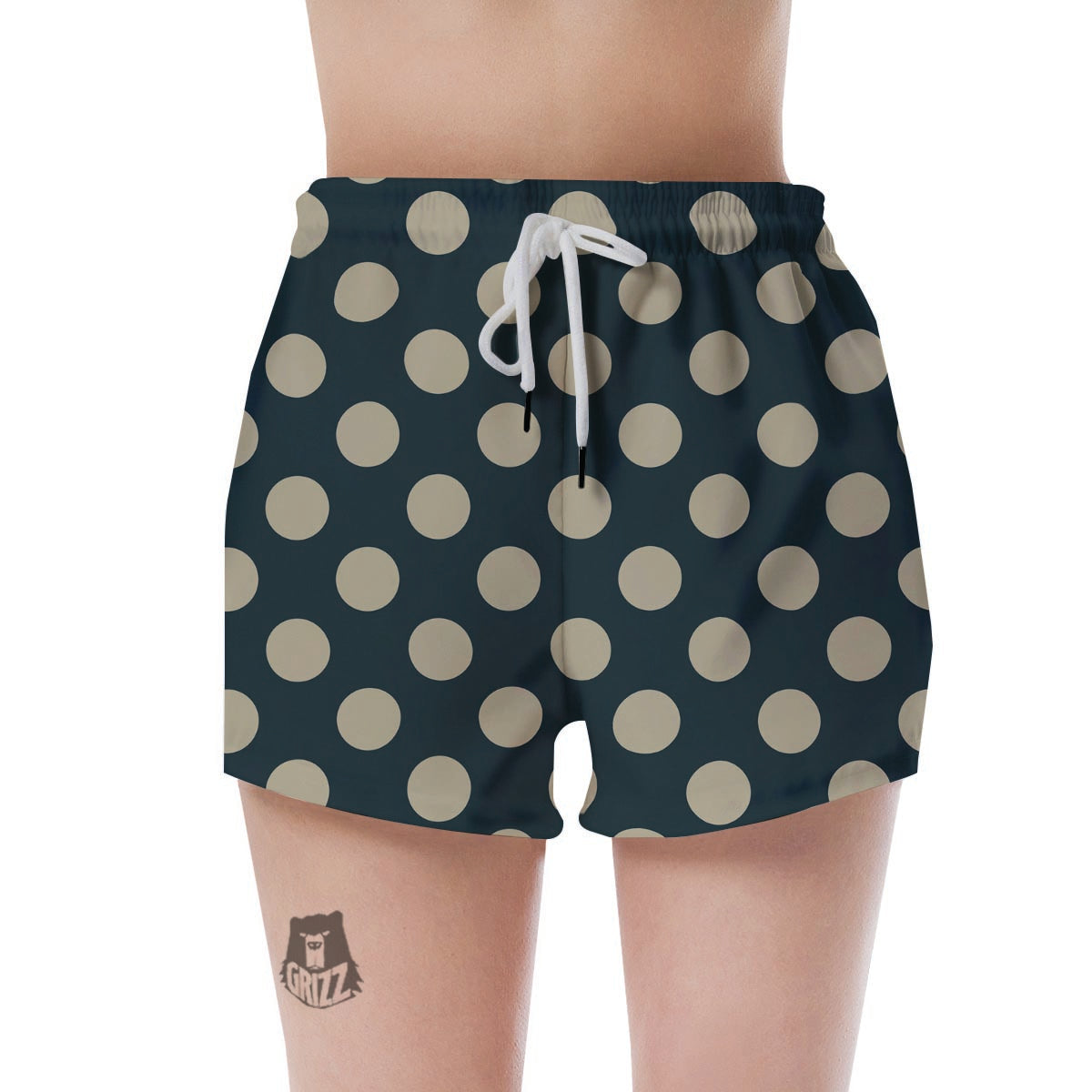 Vintage Black Polka Dot Women's Shorts-grizzshop