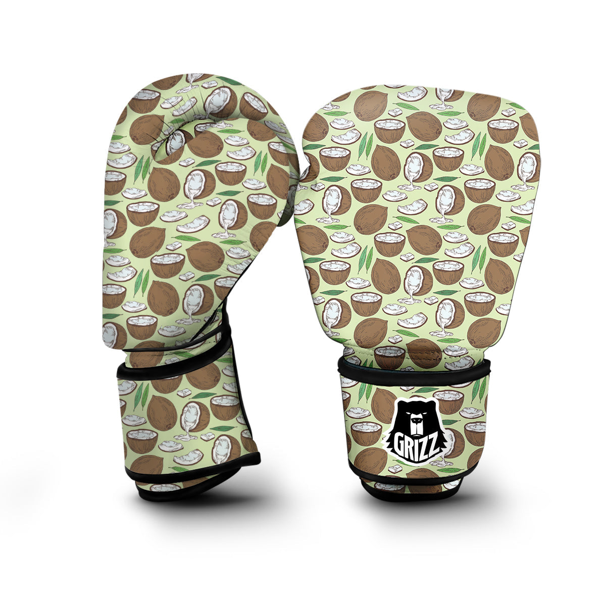 Vintage Coconut Print Pattern Boxing Gloves-grizzshop