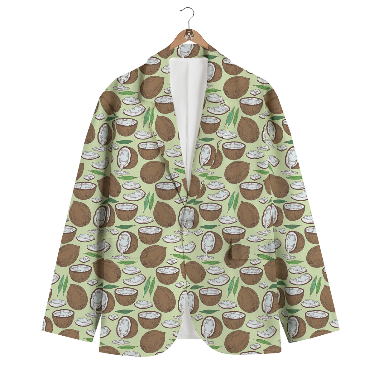 Vintage Coconut Print Pattern Men's Blazer-grizzshop
