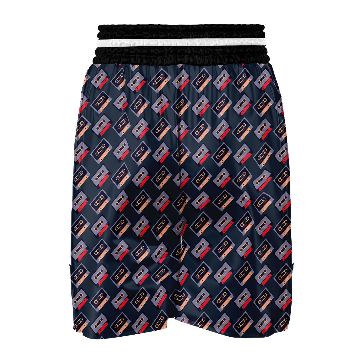 Vintage Color Cassette Print Pattern Boxing Shorts-grizzshop