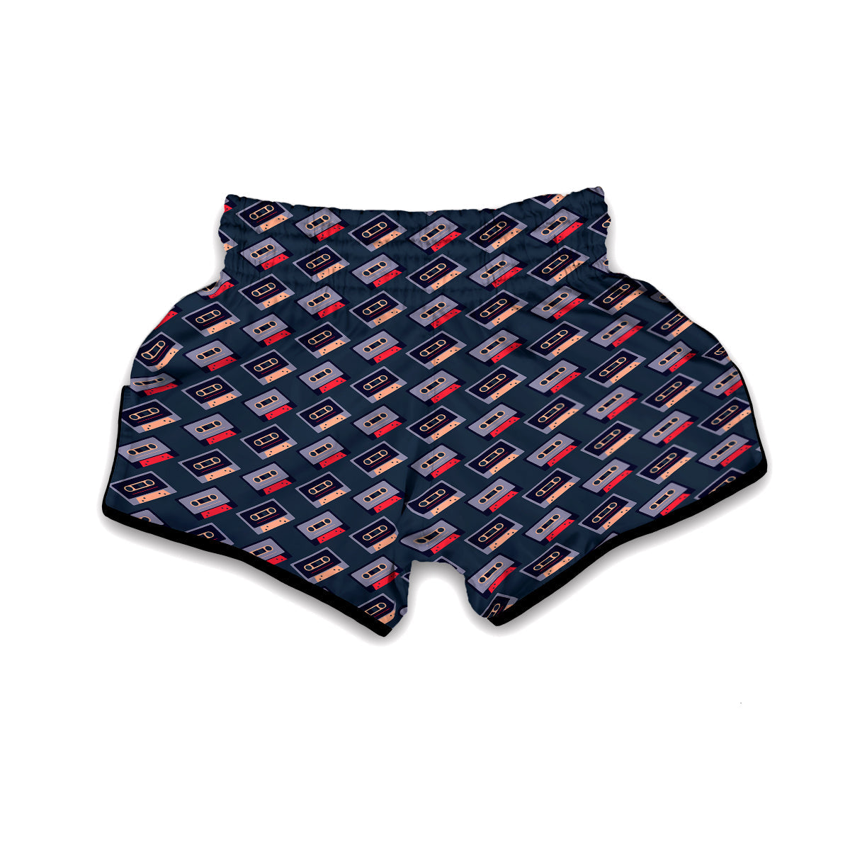 Vintage Color Cassette Print Pattern Muay Thai Boxing Shorts-grizzshop