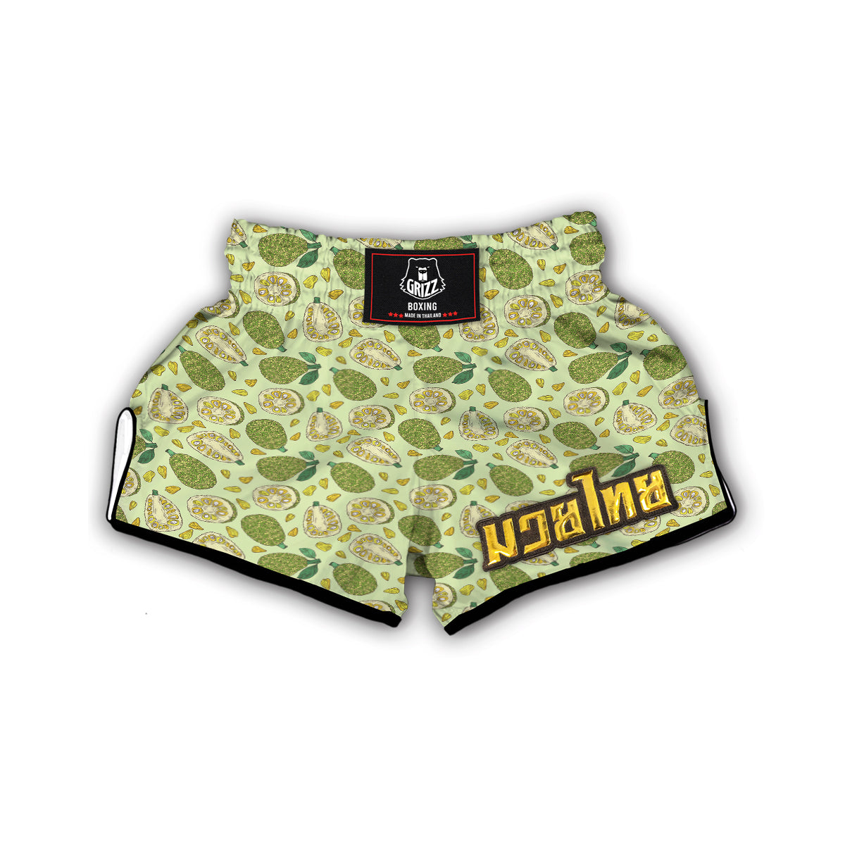 Vintage Color Jackfruit Print Pattern Muay Thai Boxing Shorts-grizzshop