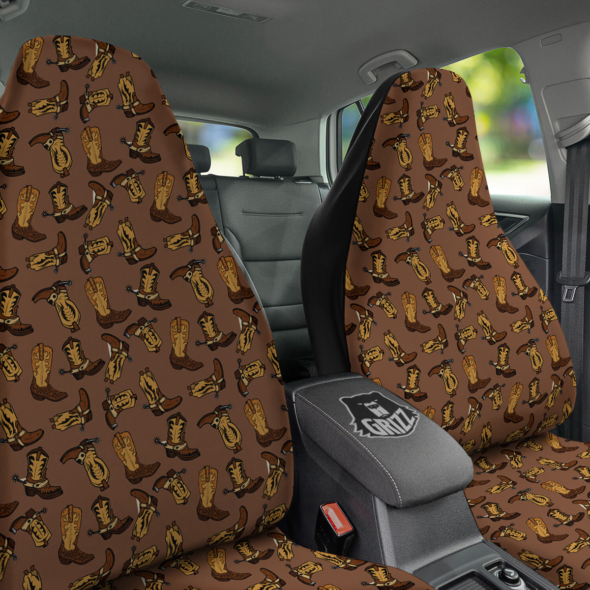 Vintage Cowboy Boots Print Pattern Car Seat Covers-grizzshop