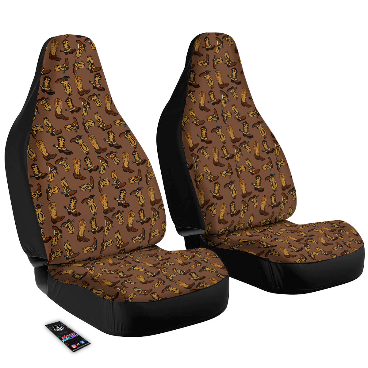 Vintage Cowboy Boots Print Pattern Car Seat Covers-grizzshop