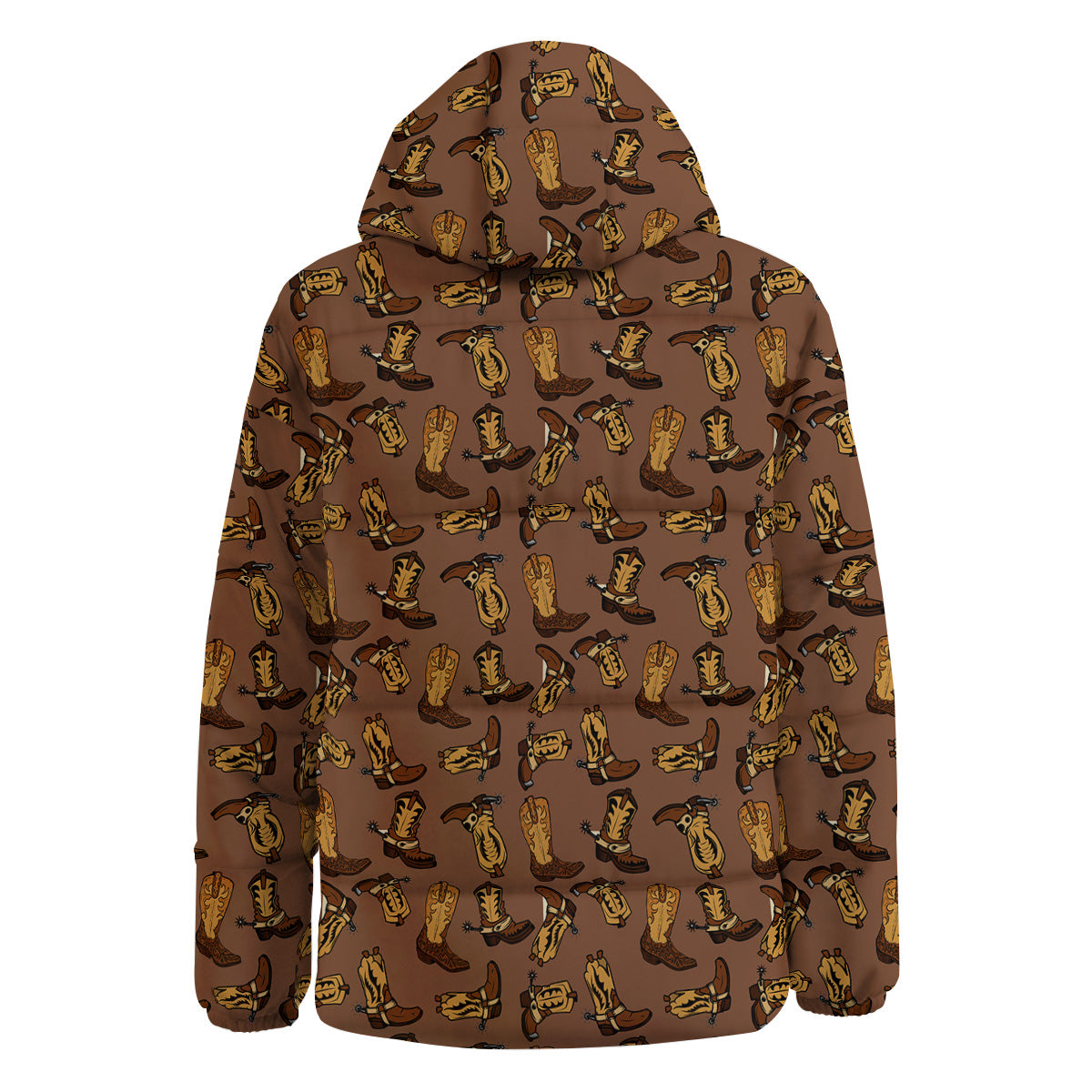 Vintage Cowboy Boots Print Pattern Down Jacket-grizzshop