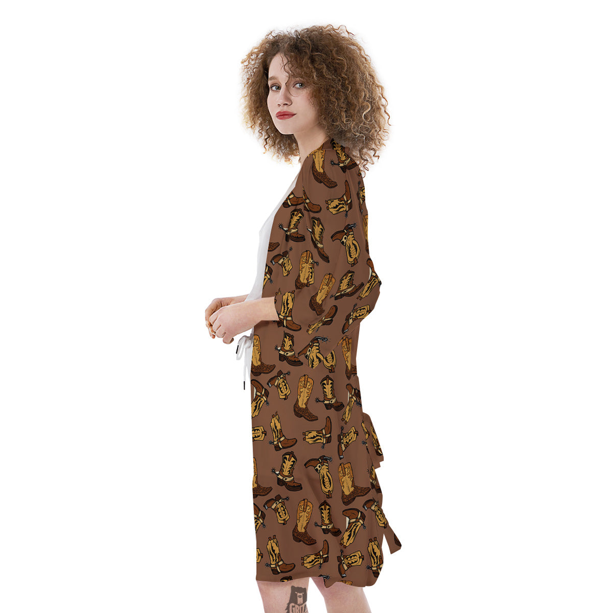 Vintage Cowboy Boots Print Pattern Kimono-grizzshop