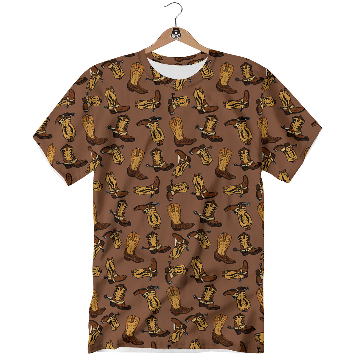 Vintage Cowboy Boots Print Pattern T-Shirt-grizzshop