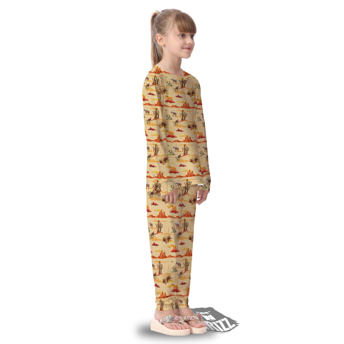 Vintage Cowboy Print Pattern Kid's Pajamas-grizzshop