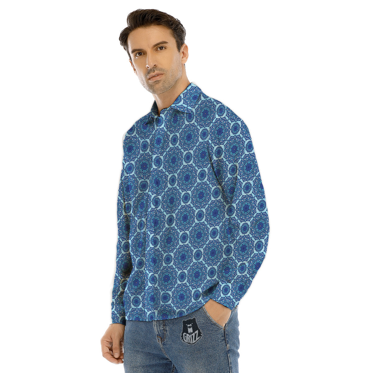 Vintage Cowboy Print Pattern Men's Dress Shirts-grizzshop