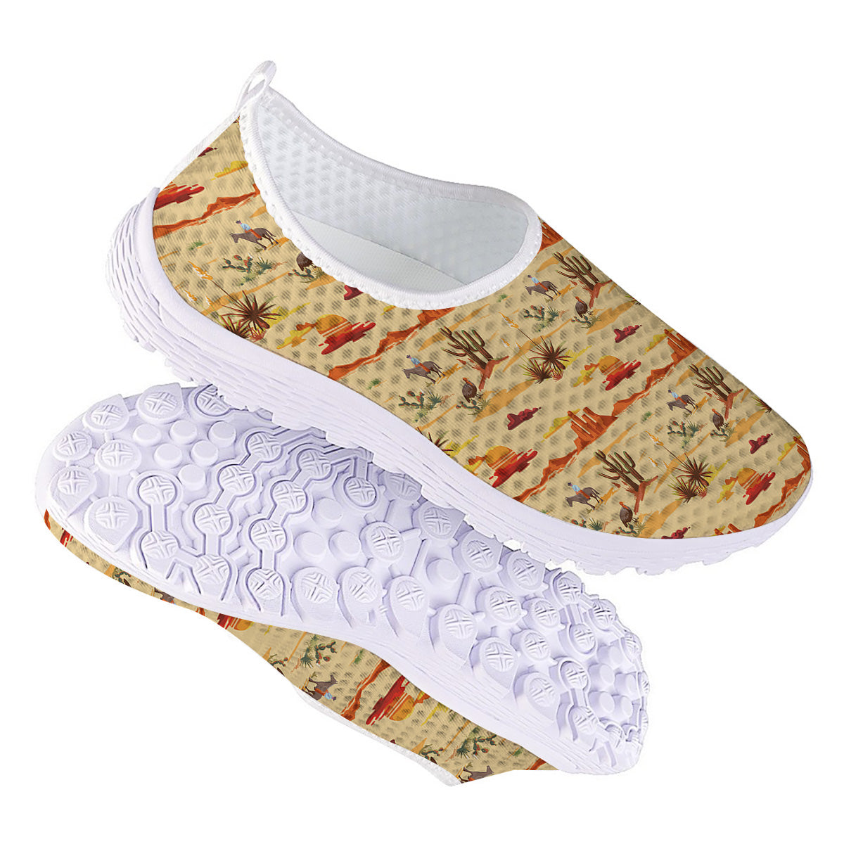 Vintage Cowboy Print Pattern Nurse Shoes-grizzshop