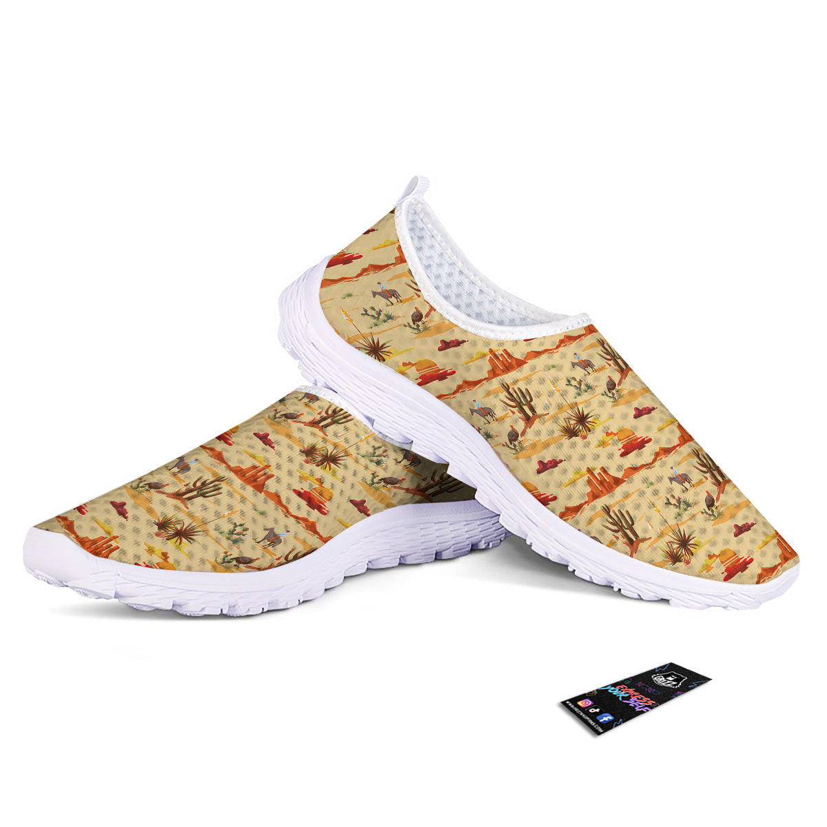Vintage Cowboy Print Pattern Nurse Shoes-grizzshop