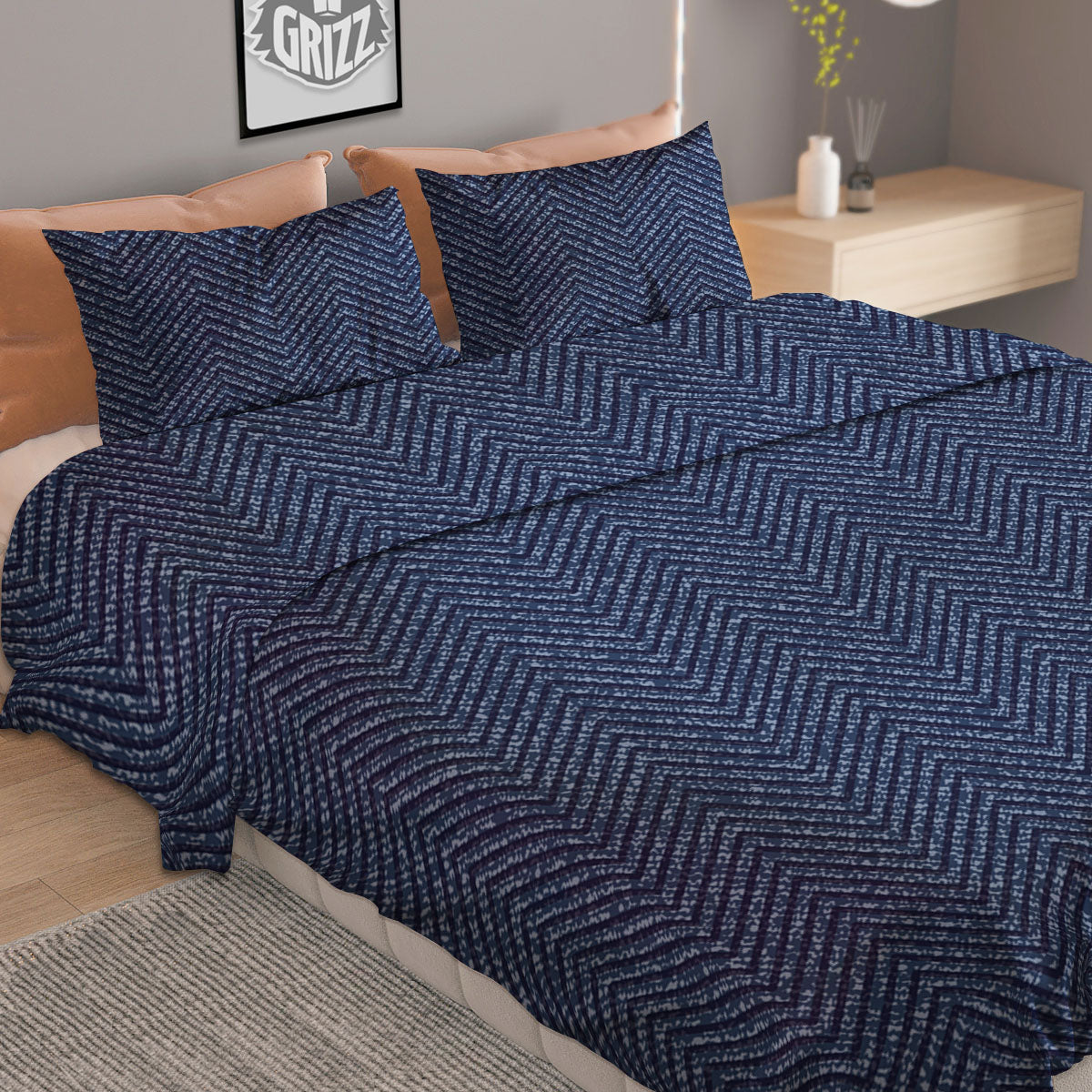 Vintage Denim Blue Jeans Print Pattern Duvet Cover Bedding Set