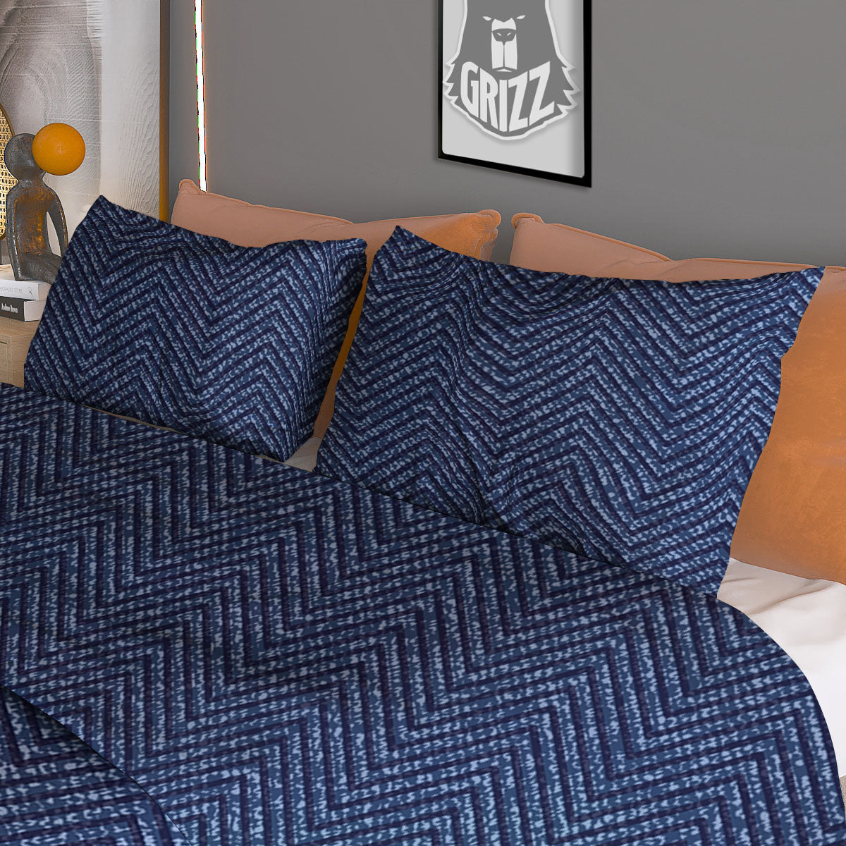 Vintage Denim Blue Jeans Print Pattern Duvet Cover Bedding Set