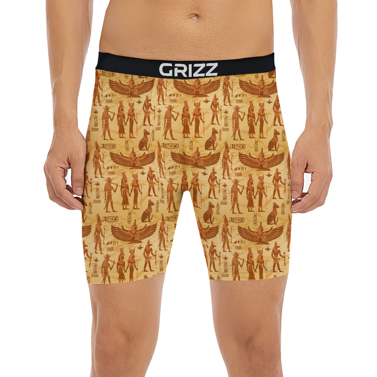 Vintage Egypt Papyrus Ancient Print Pattern Boxer Briefs-grizzshop