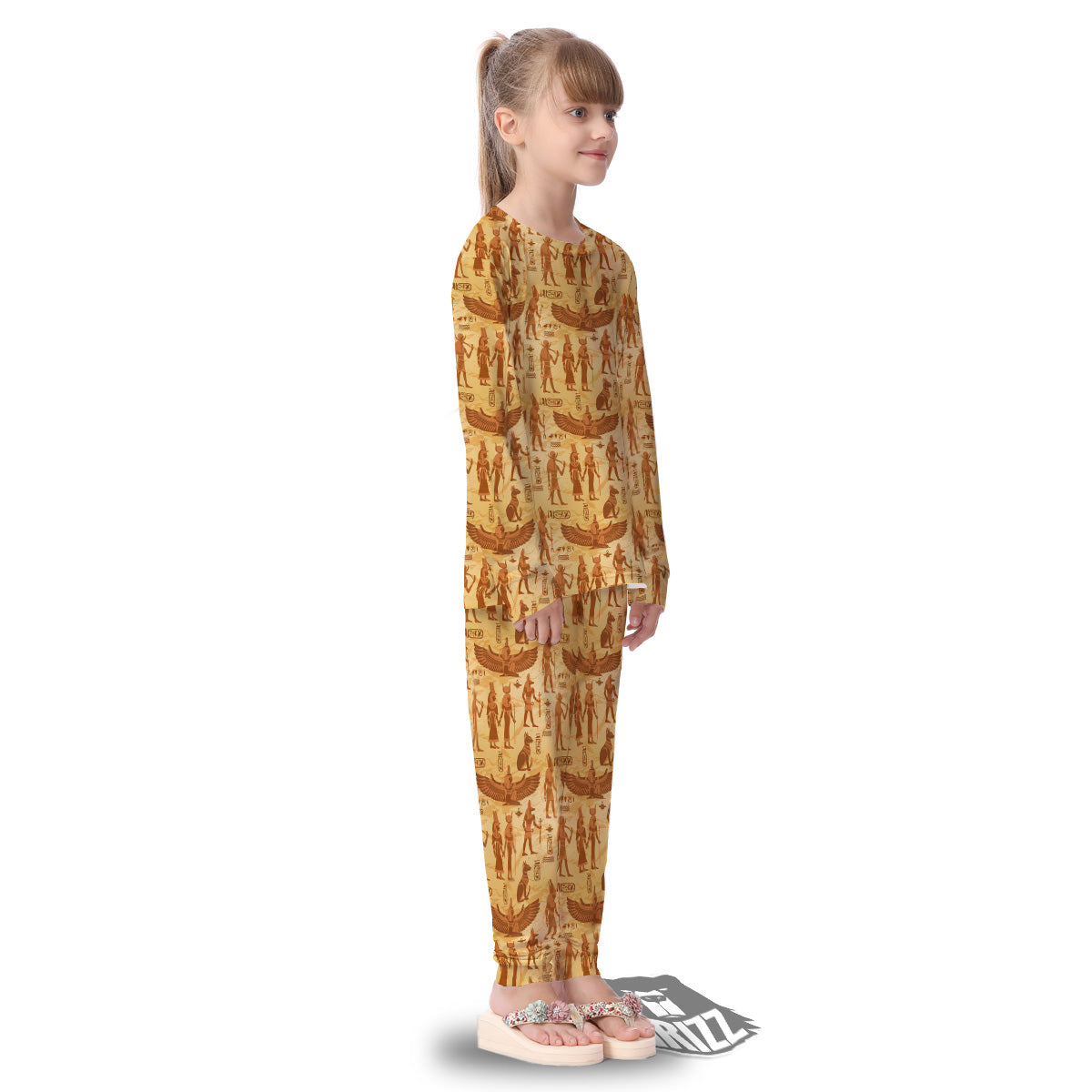 Vintage Egypt Papyrus Ancient Print Pattern Kid's Pajamas-grizzshop
