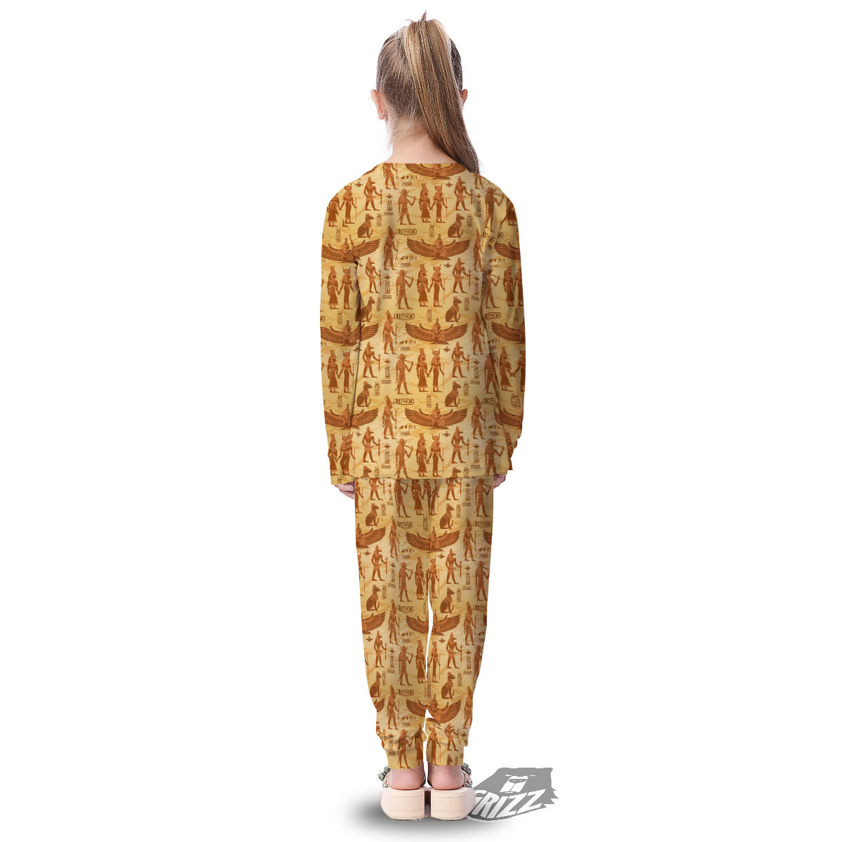 Vintage Egypt Papyrus Ancient Print Pattern Kid's Pajamas-grizzshop
