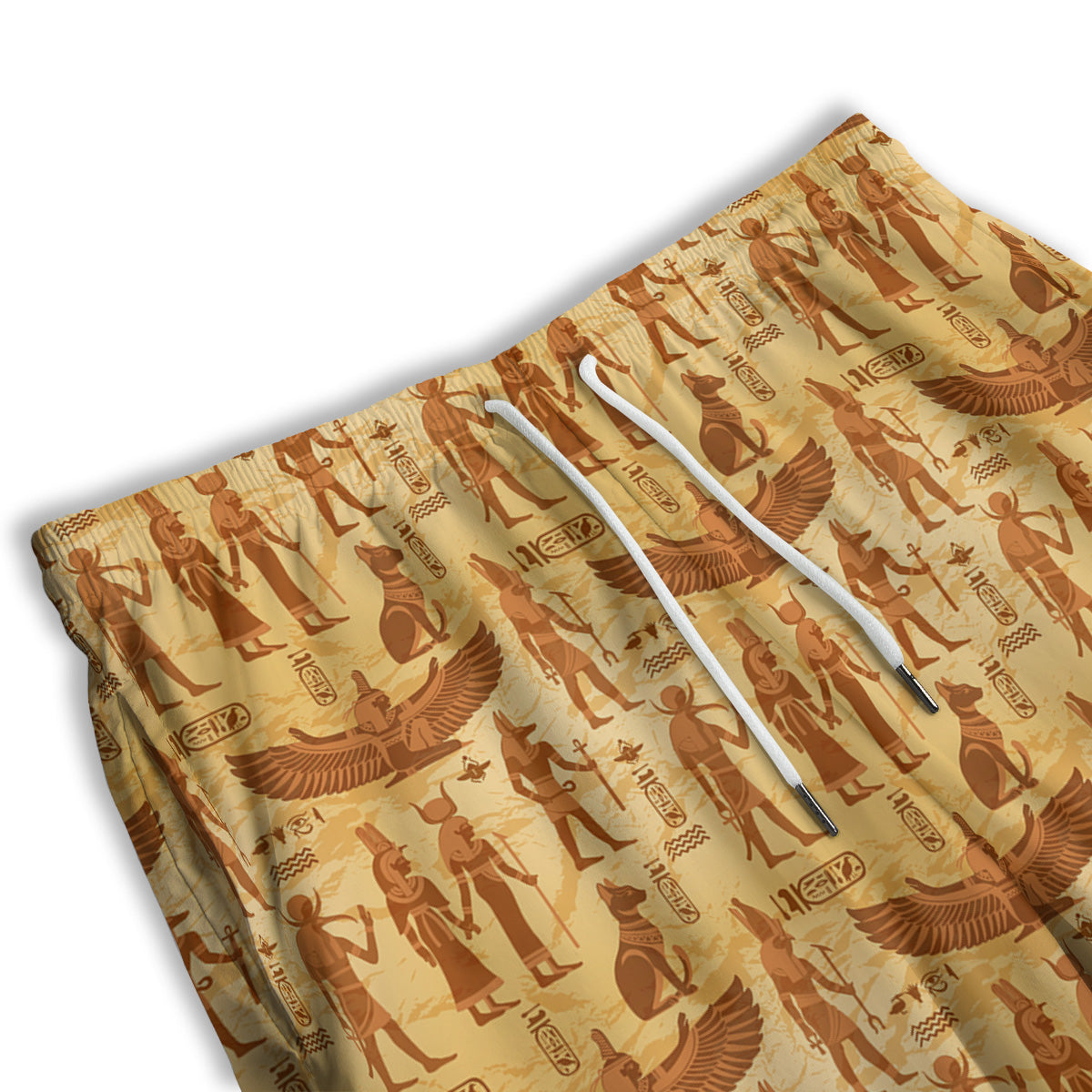 Vintage Egypt Papyrus Ancient Print Pattern Men's Athletic Shorts