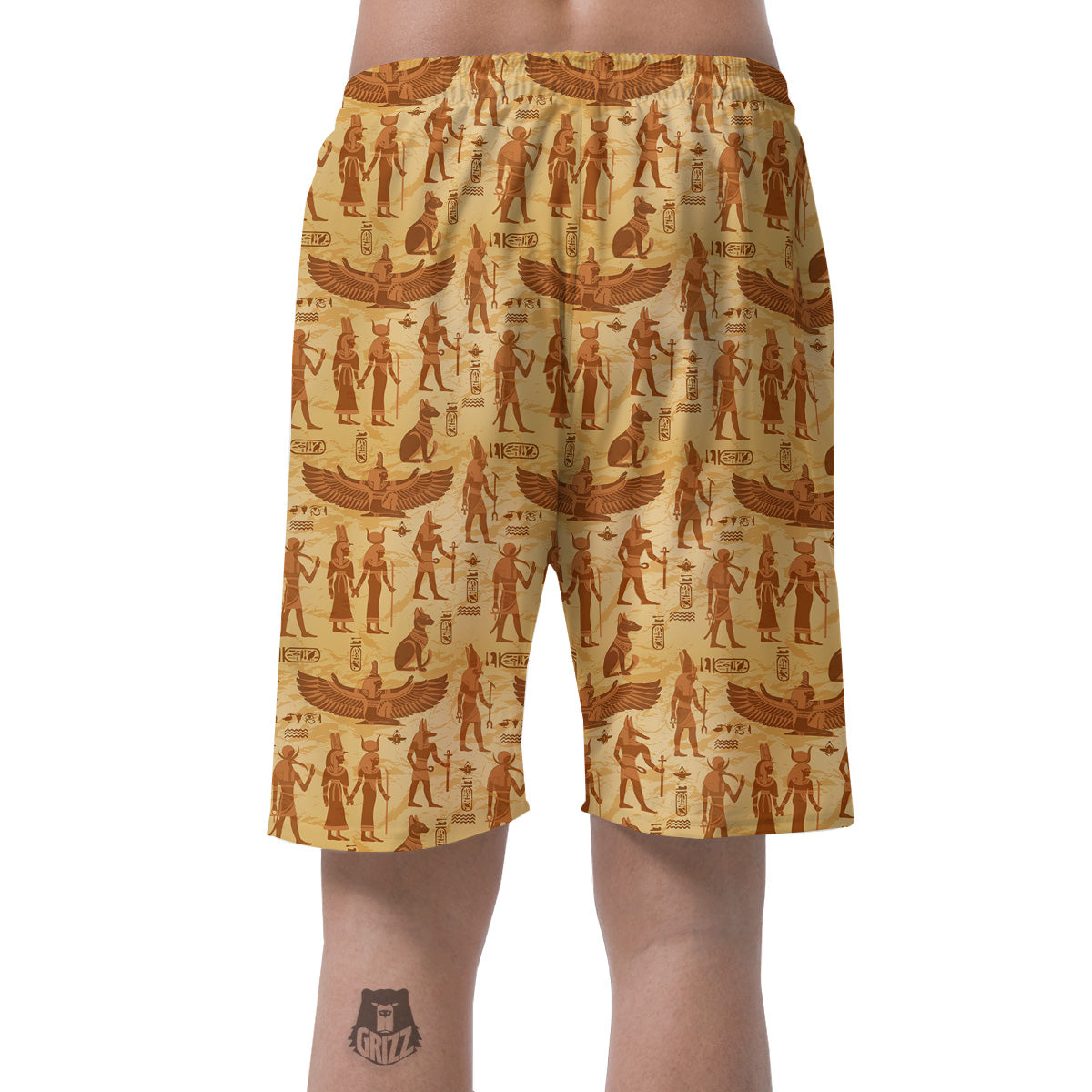 Vintage Egypt Papyrus Ancient Print Pattern Men's Shorts-grizzshop