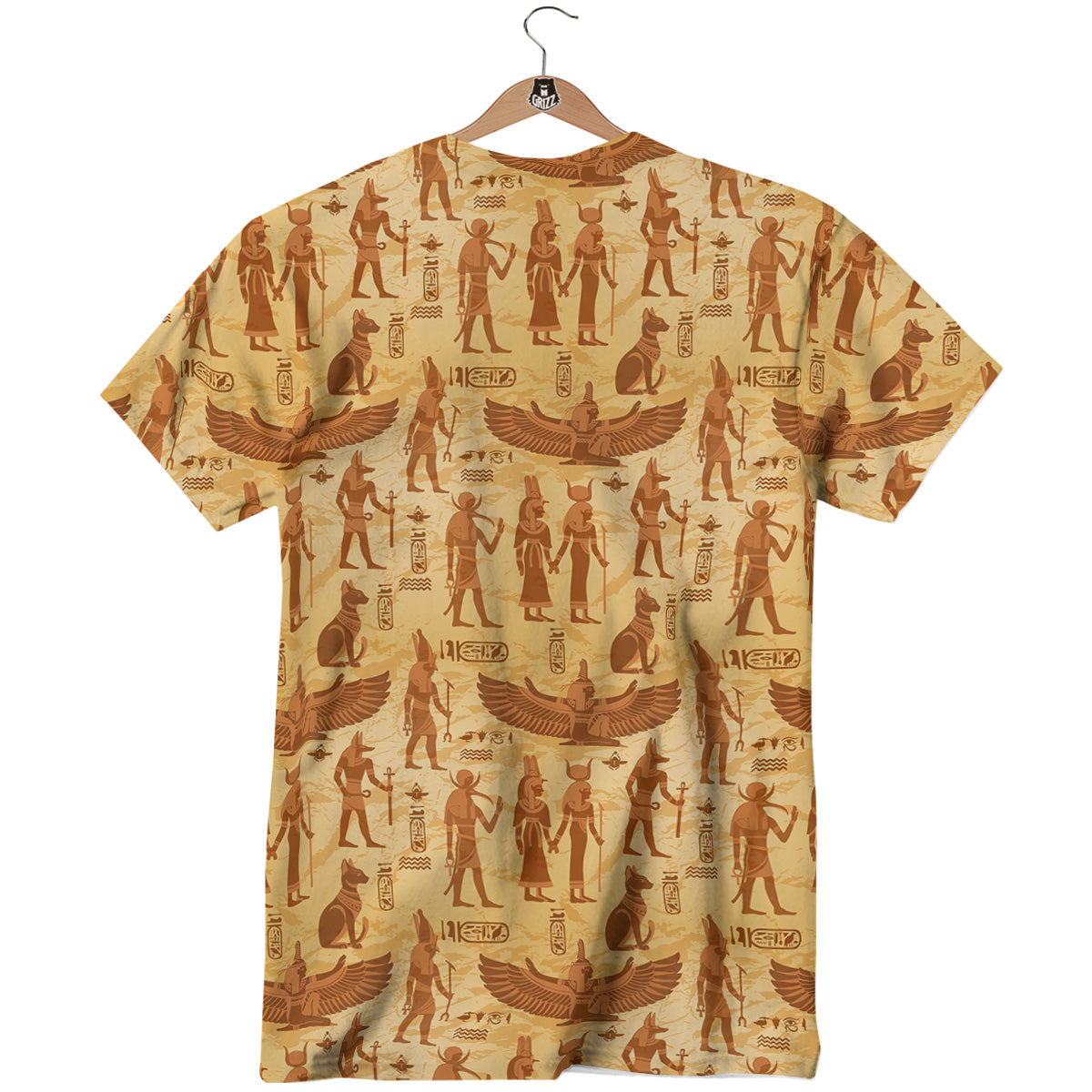 Vintage Egypt Papyrus Ancient Print Pattern T-Shirt-grizzshop