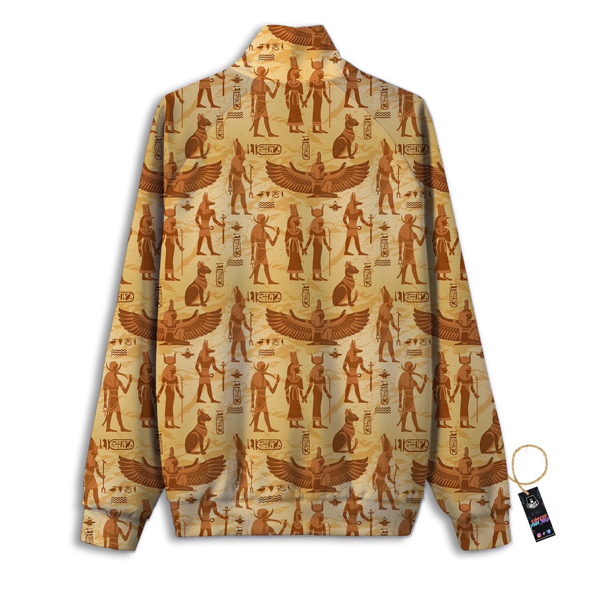 Vintage Egypt Papyrus Ancient Print Pattern Track Jacket-grizzshop