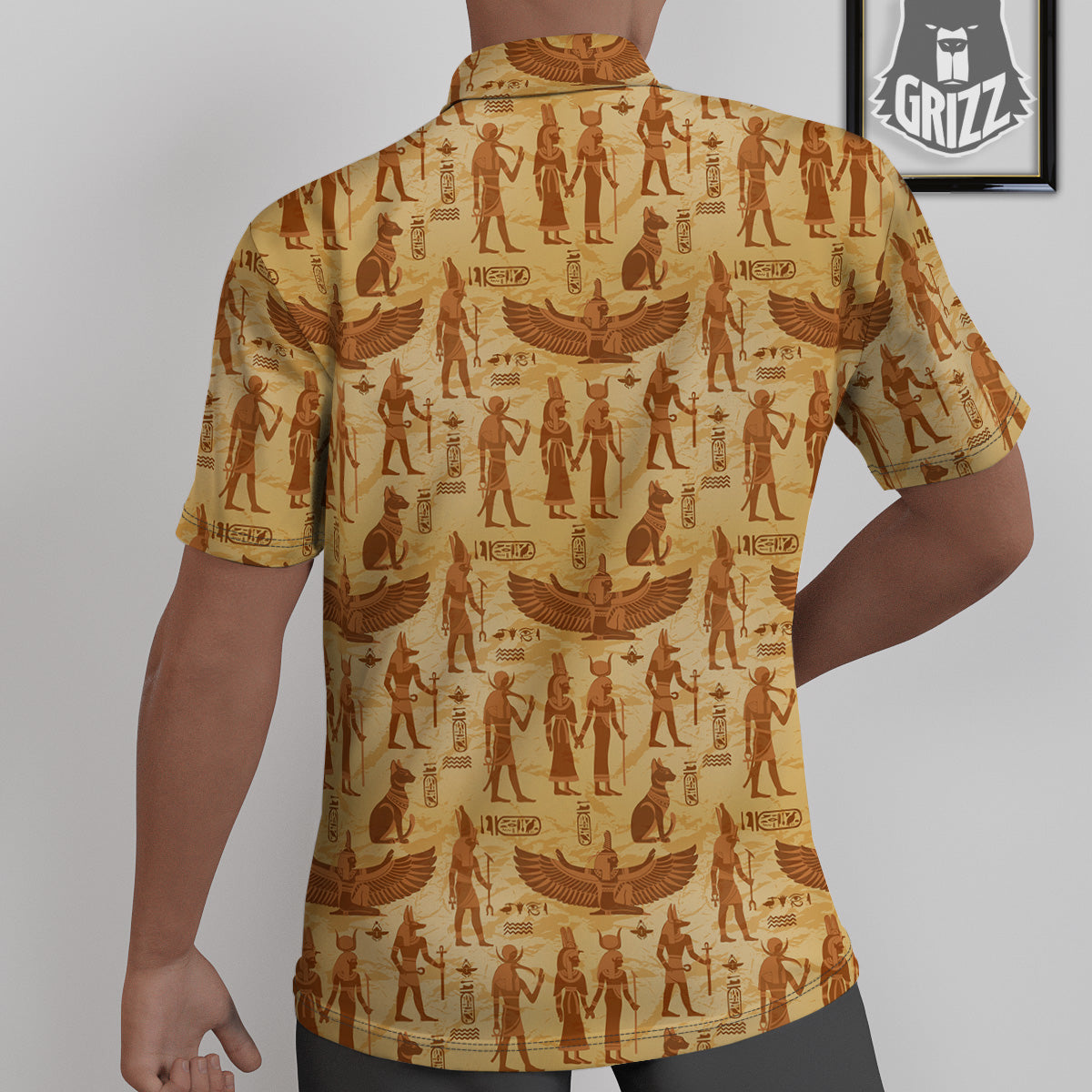 Vintage Egypt Papyrus Ancient Print Pattern Untucked Shirts-grizzshop
