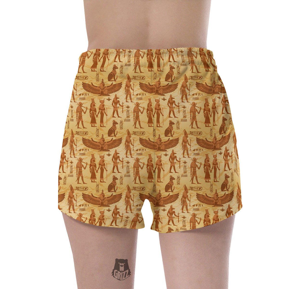 Vintage Egypt Papyrus Ancient Print Pattern Women's Shorts-grizzshop