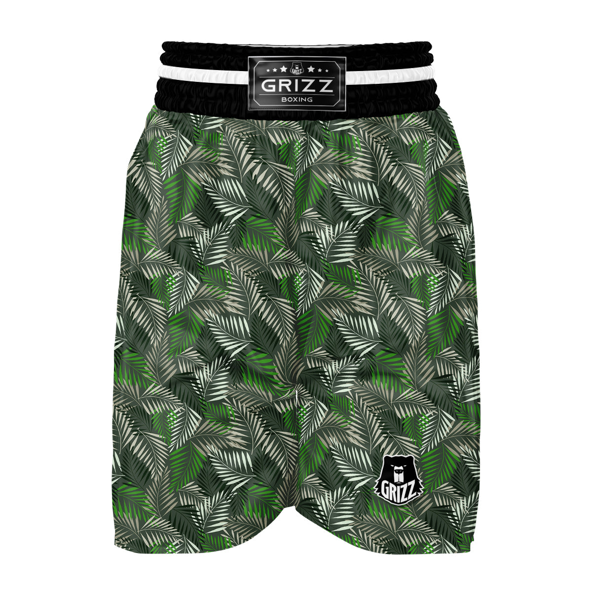 Vintage Fern Leaf Print Pattern Boxing Shorts-grizzshop