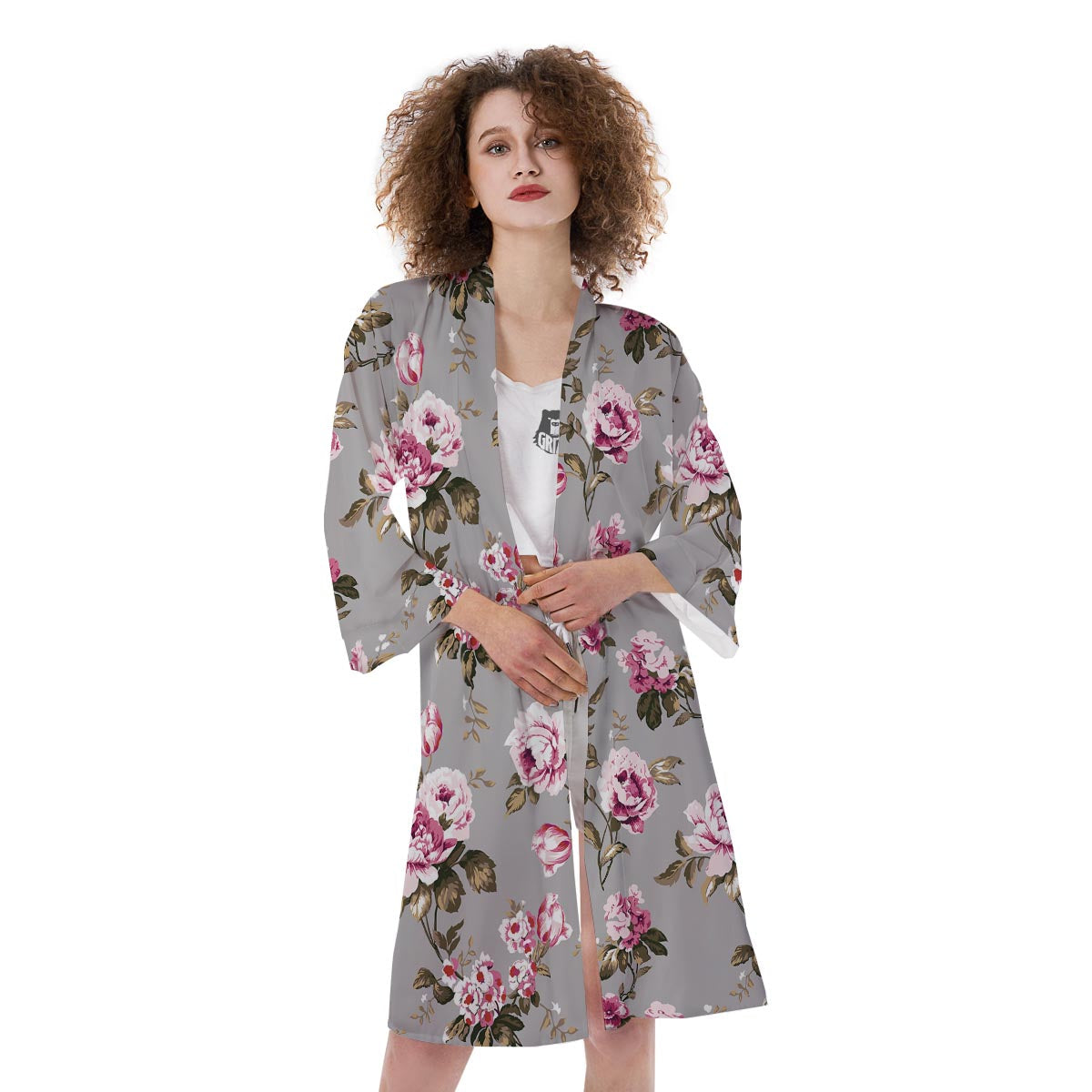 Vintage Floral Shabby Chic Print Pattern Kimono-grizzshop
