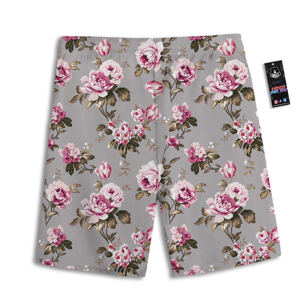 Vintage Floral Shabby Chic Print Pattern Men's Athletic Shorts