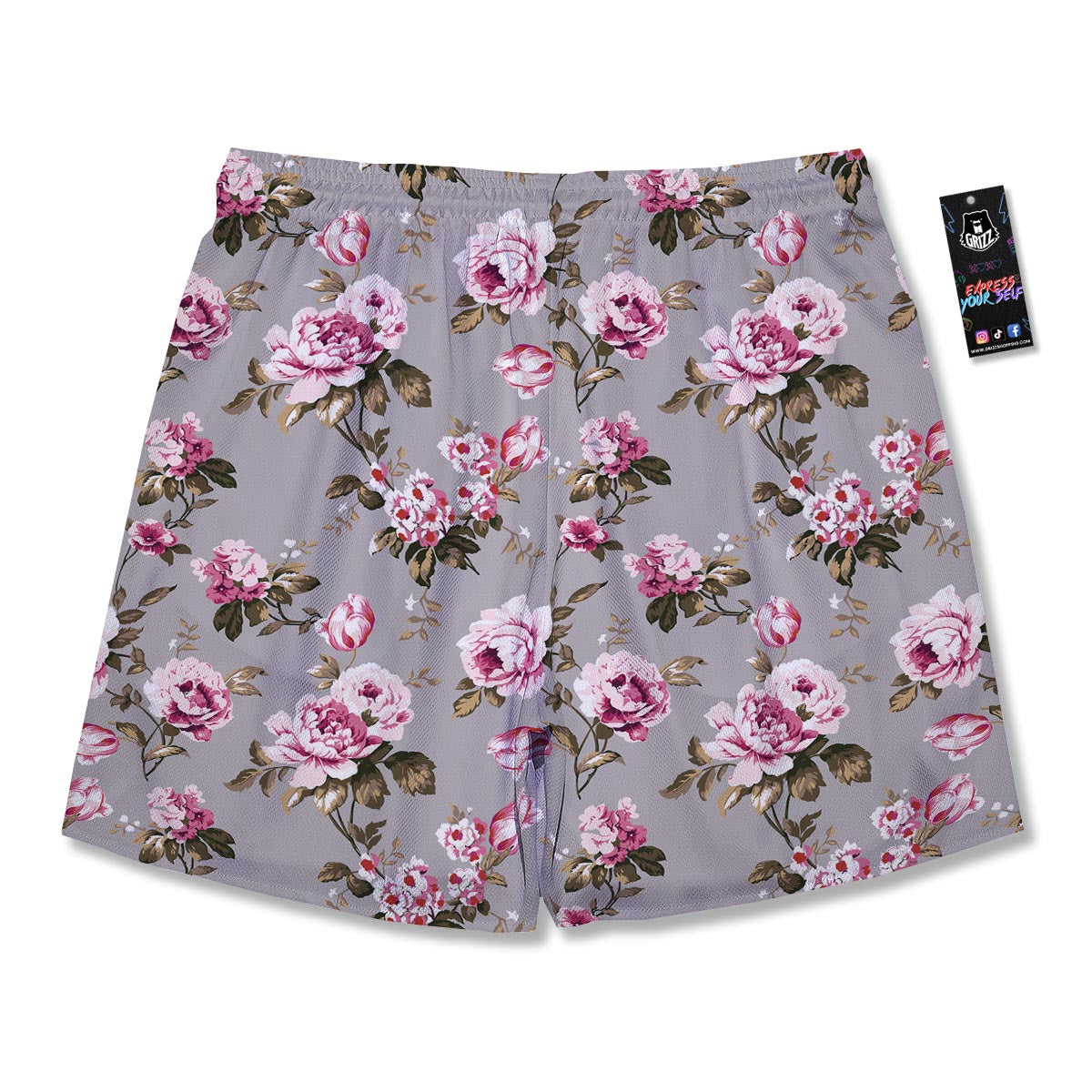 Vintage Floral Shabby Chic Print Pattern Men's Running Shorts-grizzshop