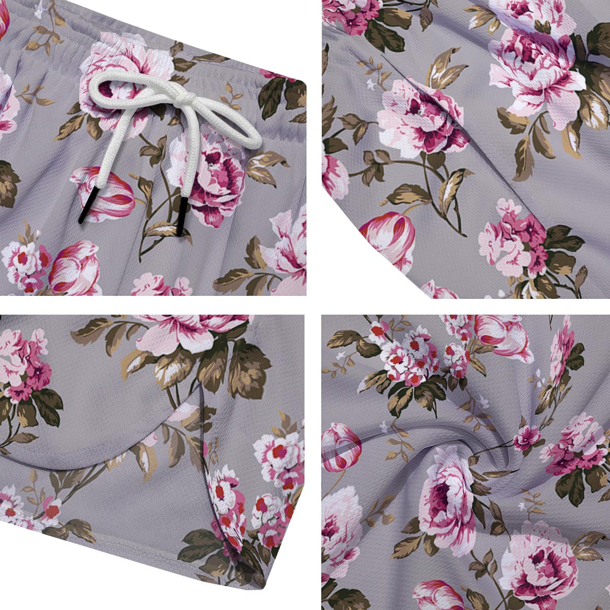 Vintage Floral Shabby Chic Print Pattern Men's Running Shorts-grizzshop