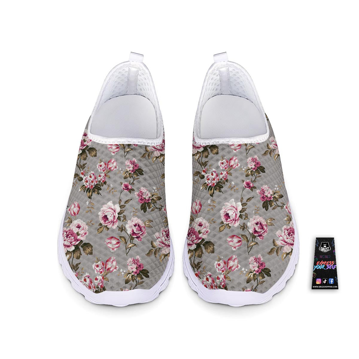 Vintage Floral Shabby Chic Print Pattern Nurse Shoes-grizzshop