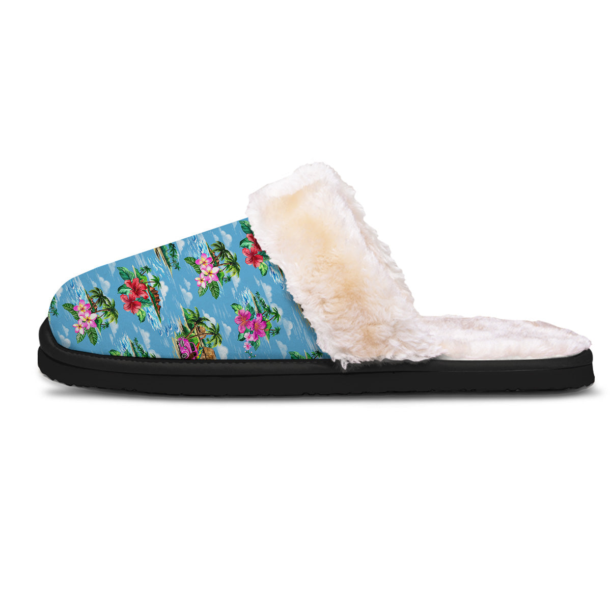 Vintage Hawaiian And Blue Sky Print Pattern Slippers-grizzshop