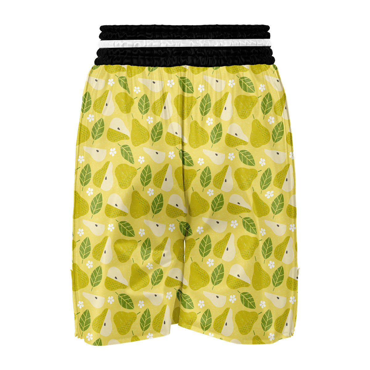 Vintage Pear And Leaf Print Pattern Boxing Shorts-grizzshop