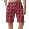 Vintage Pink And Black Polka Dot Men's Shorts-grizzshop