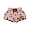 Vintage Pink Pineapple Print Muay Thai Boxing Shorts-grizzshop